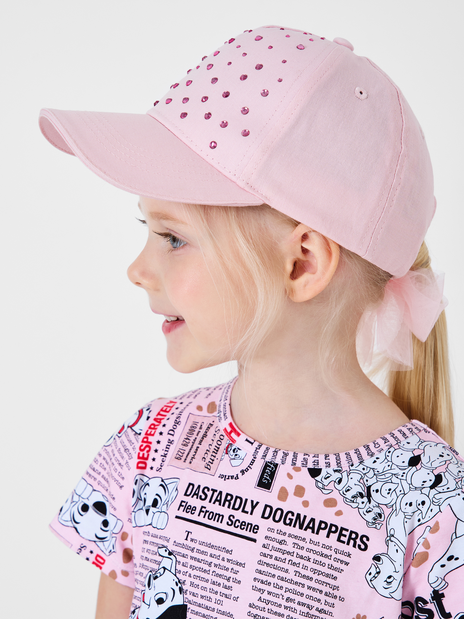 Изображение товара Бейсболка PlayToday 52 Светло-розовая с стразами и бантиком