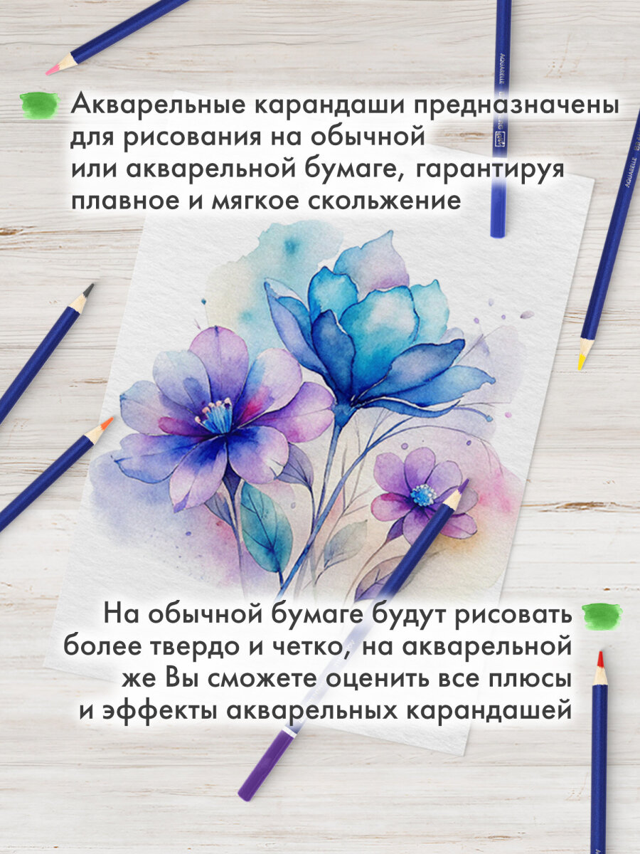 Карандаши акварельные Brauberg 12 шт. - фото 5