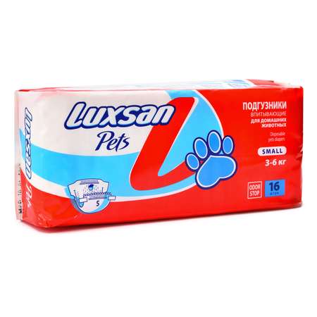 Подгузники для животных Luxsan Pets впитывающие S 3-6кг 16шт