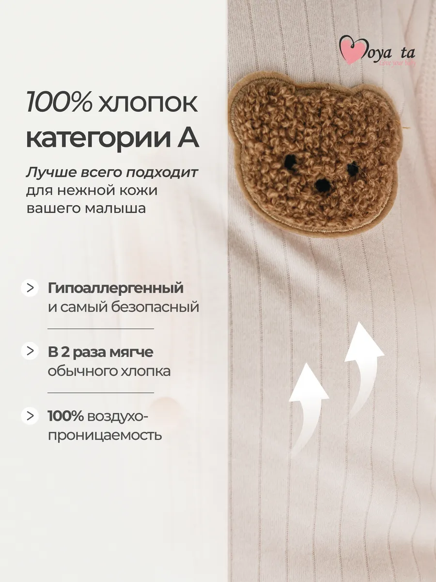Комбинезон Moya ta slip_one_bear_pink - фото 3