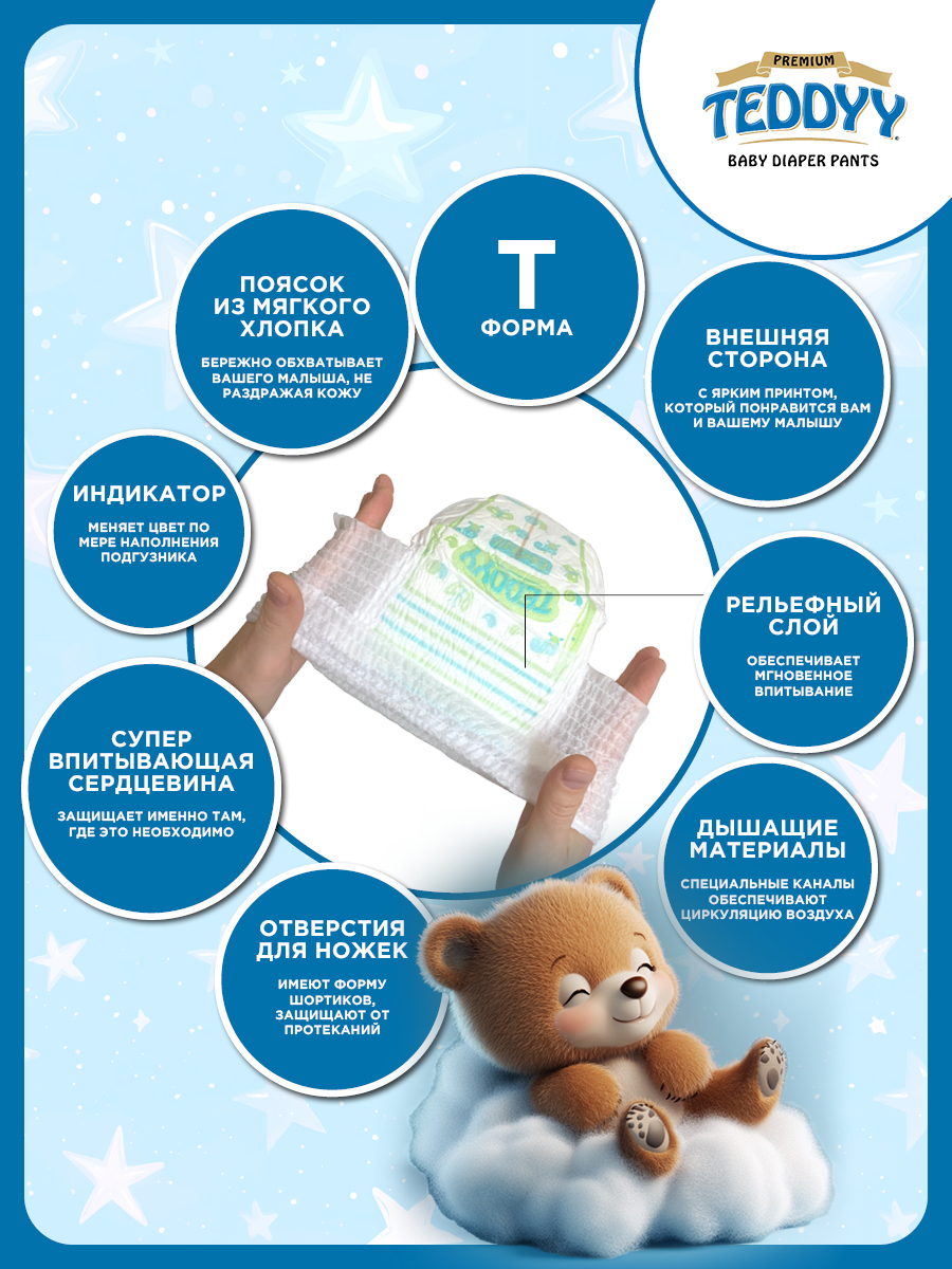 Трусики Teddy Baby Premium 4 88 шт. - фото 3