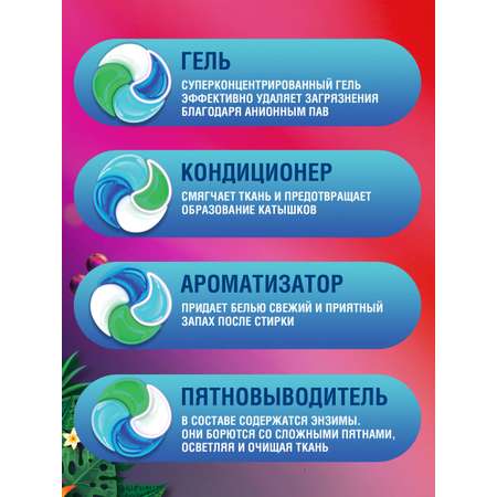 Капсулы для стирки белья Лайма с кондиционером большие 60 шт 4 в 1