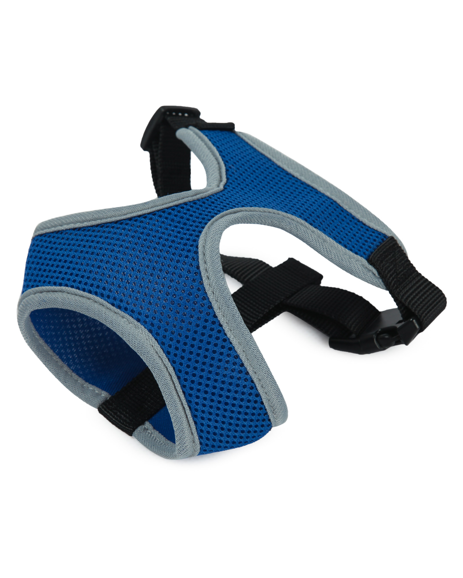 Изображение товара Шлейка-жилетка для собак мелких пород Barbaks S синяя со светоотражающей окантовкой