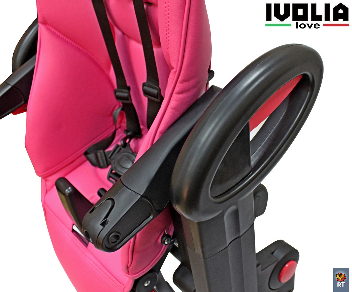 Стульчик для кормления Ivolia LOVE 02 4 колеса pink трансформер - фото 17