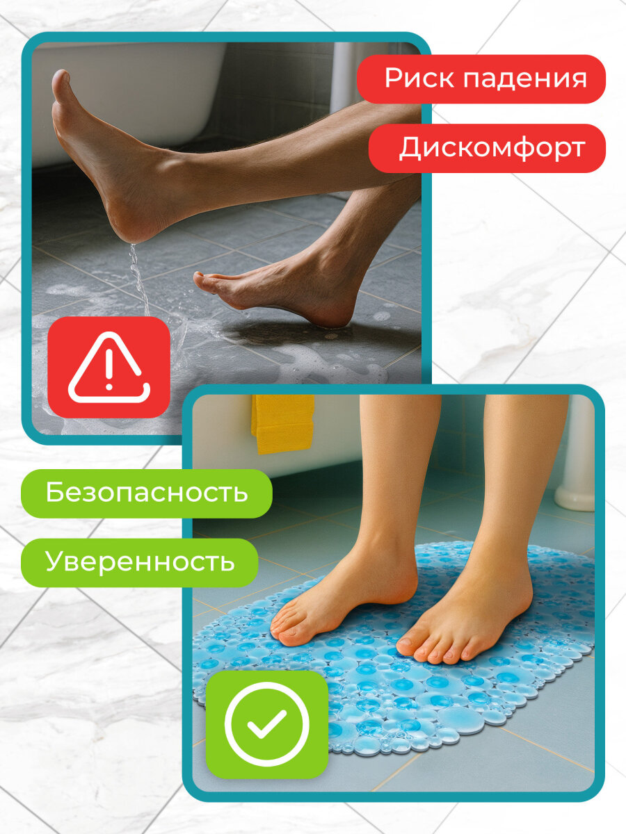 Коврик для ванной PRIMILA Пузыри 37 x 68 см - фото 4