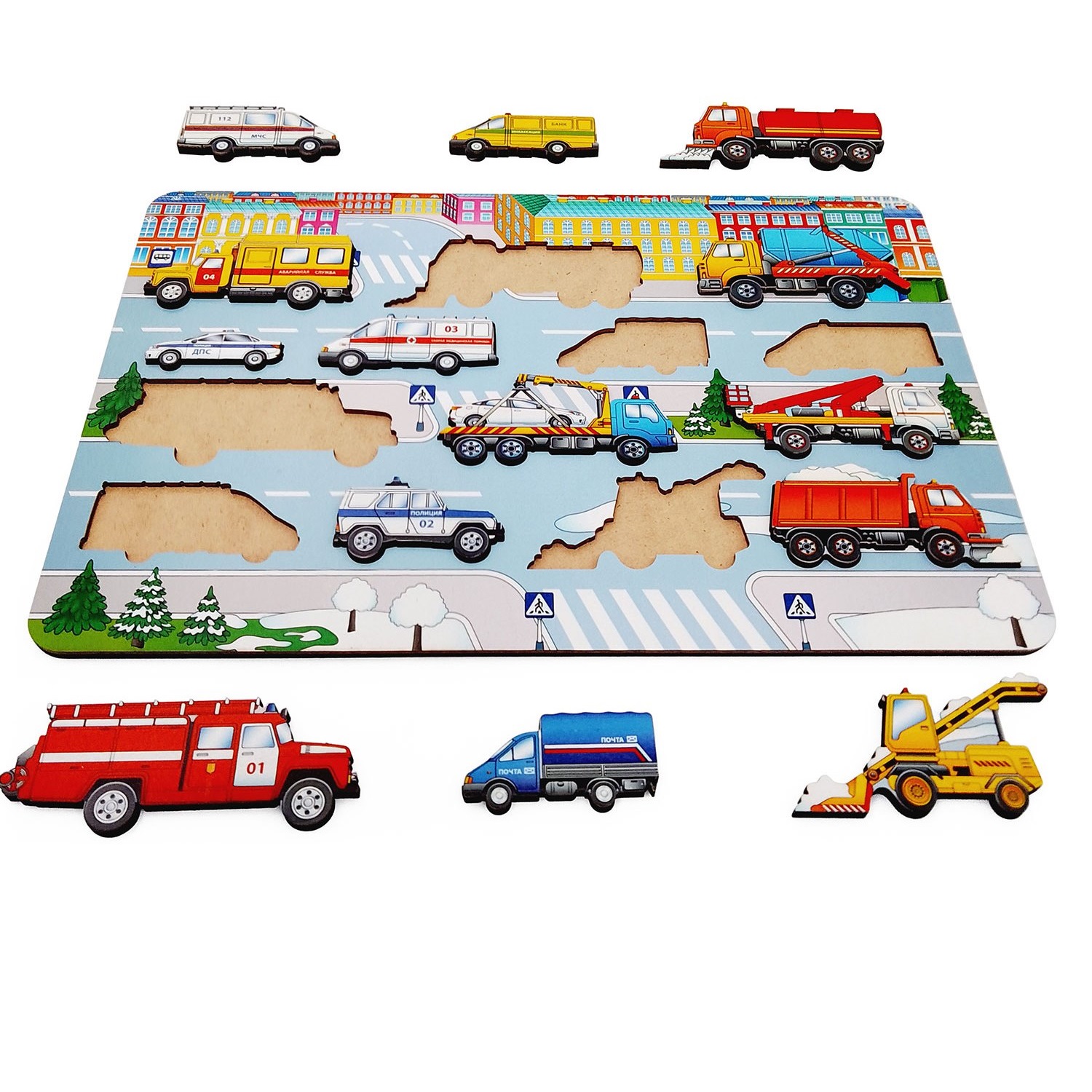 Игрушка Нескучные игры рамка-вкладыш Спецтехника - фото 3