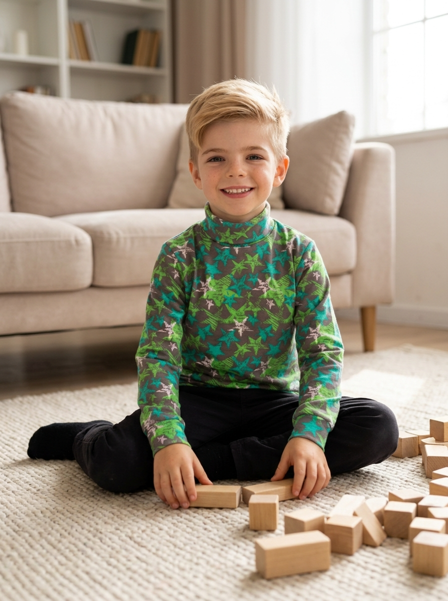 Водолазка TOTEMFOX 231РНАБ2(2)F/салатовые звезды - фото 2