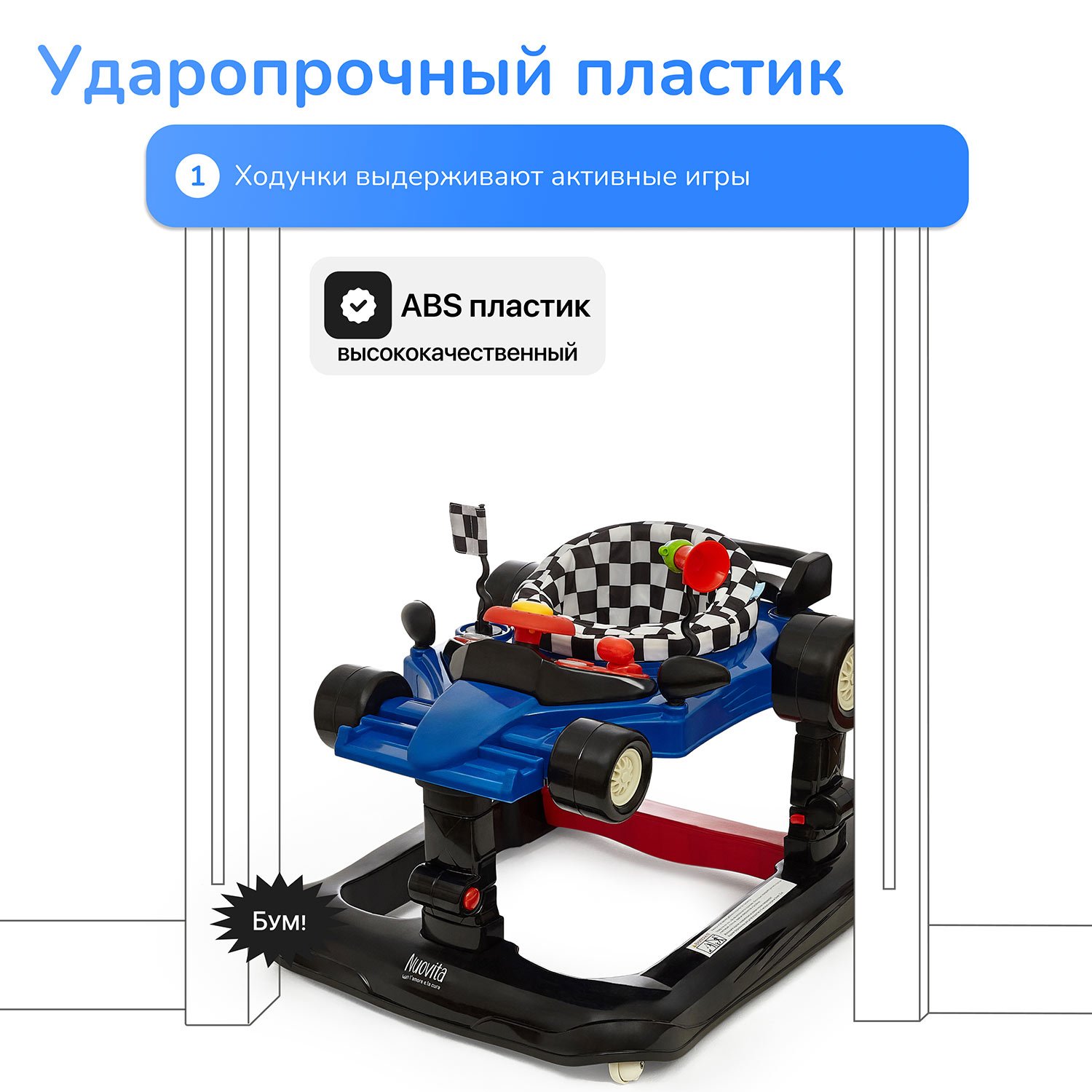 Ходунки Nuovita Vettura синий - фото 14