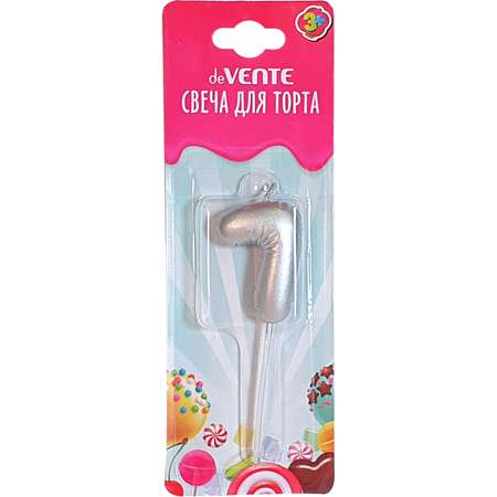 Свечи для торта deVENTE воздушный шарик 7 серебро