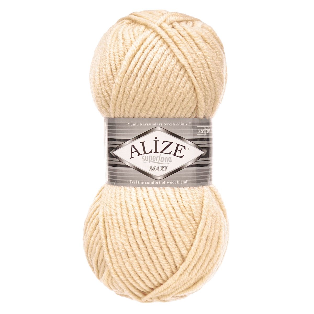 Пряжа Alize полушерстяная мягкая теплая Superlana maxi 100 гр 100 м 5 мотков 310 медовый - фото 4