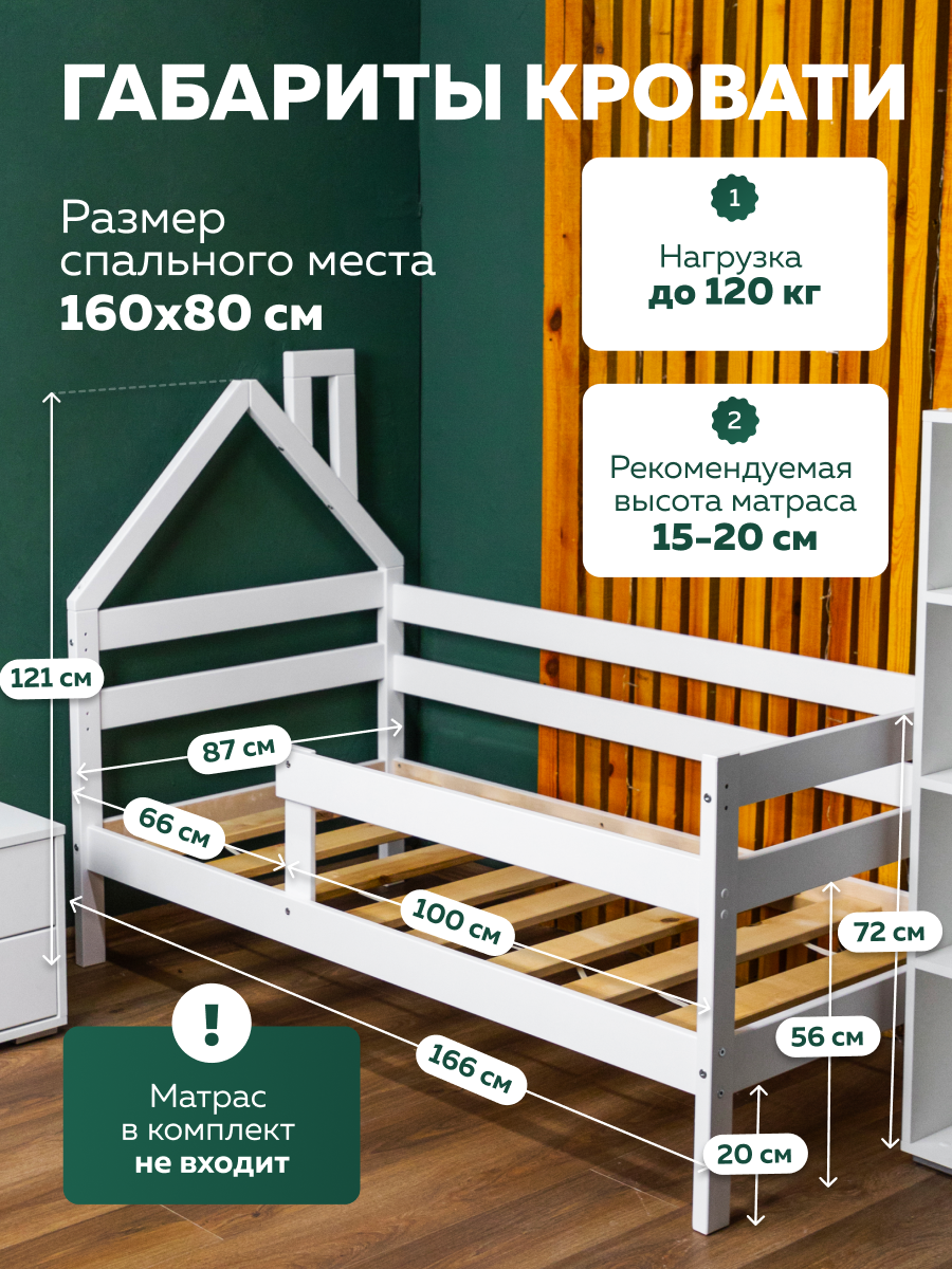 Кровать подростковая Alatoys (белый) - фото 2