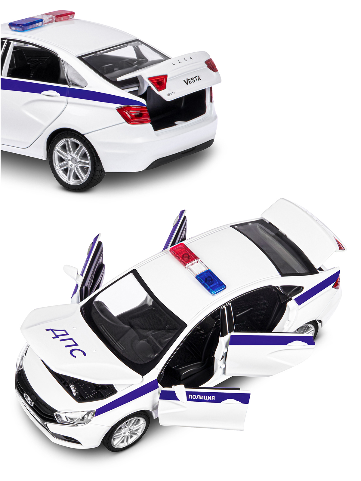 Полицейская машина АВТОпанорама LADA Vesta 1:24 JB1251151 - фото 10