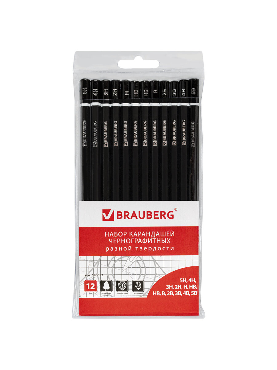 Карандаши чернографитные Brauberg 12 шт. - фото 8