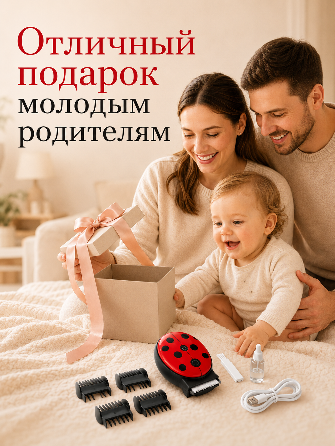 Машинка для стрижки волос детская ADUMI Божья коровка - фото 9