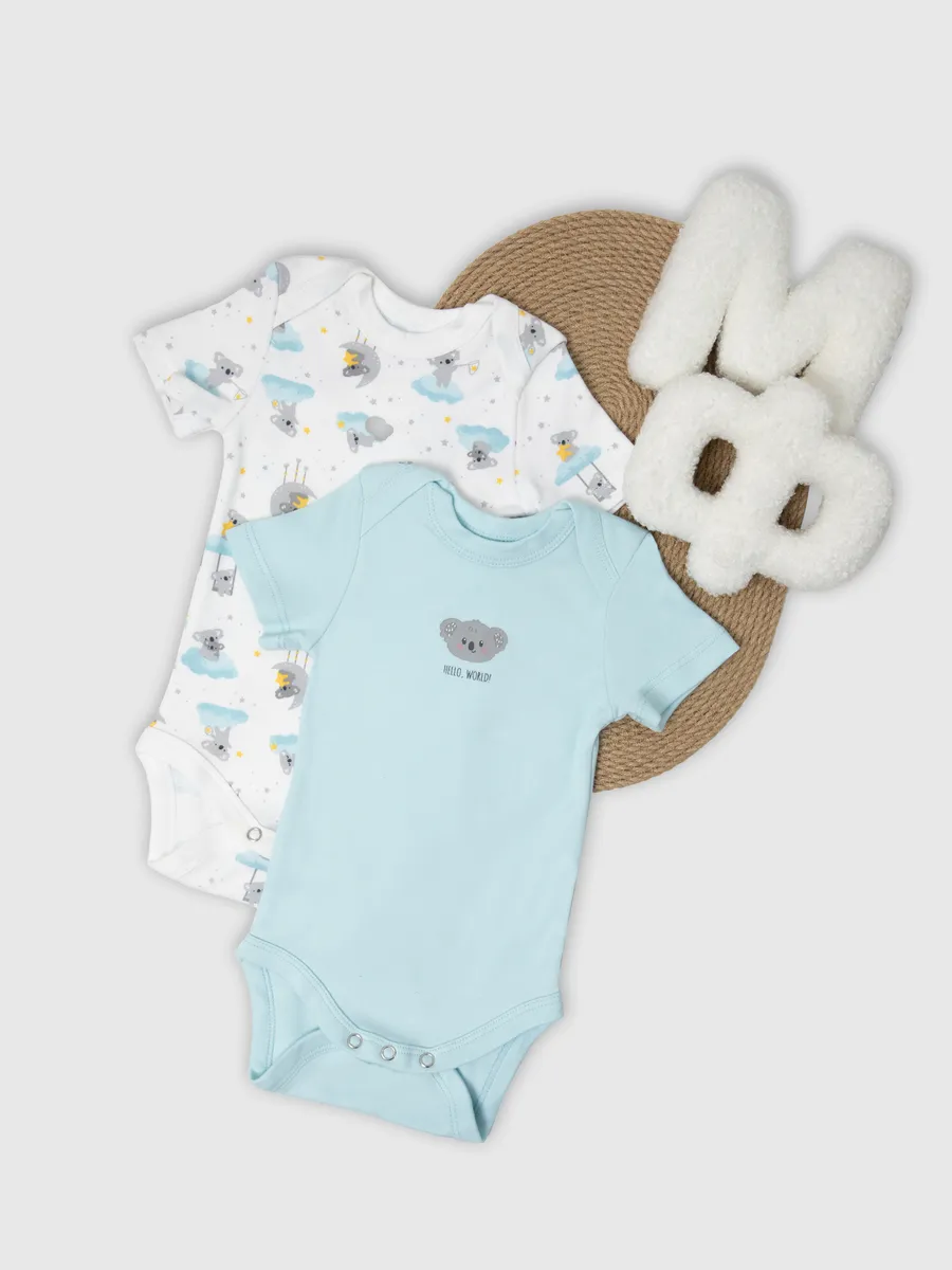 Боди 2 шт Mark Formelle (Марк Формэль) 13015-1-2/звездные коалы на белом +голубой - фото 11