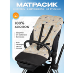 Матрас Buggykids в коляску хлопок бежевый Луна