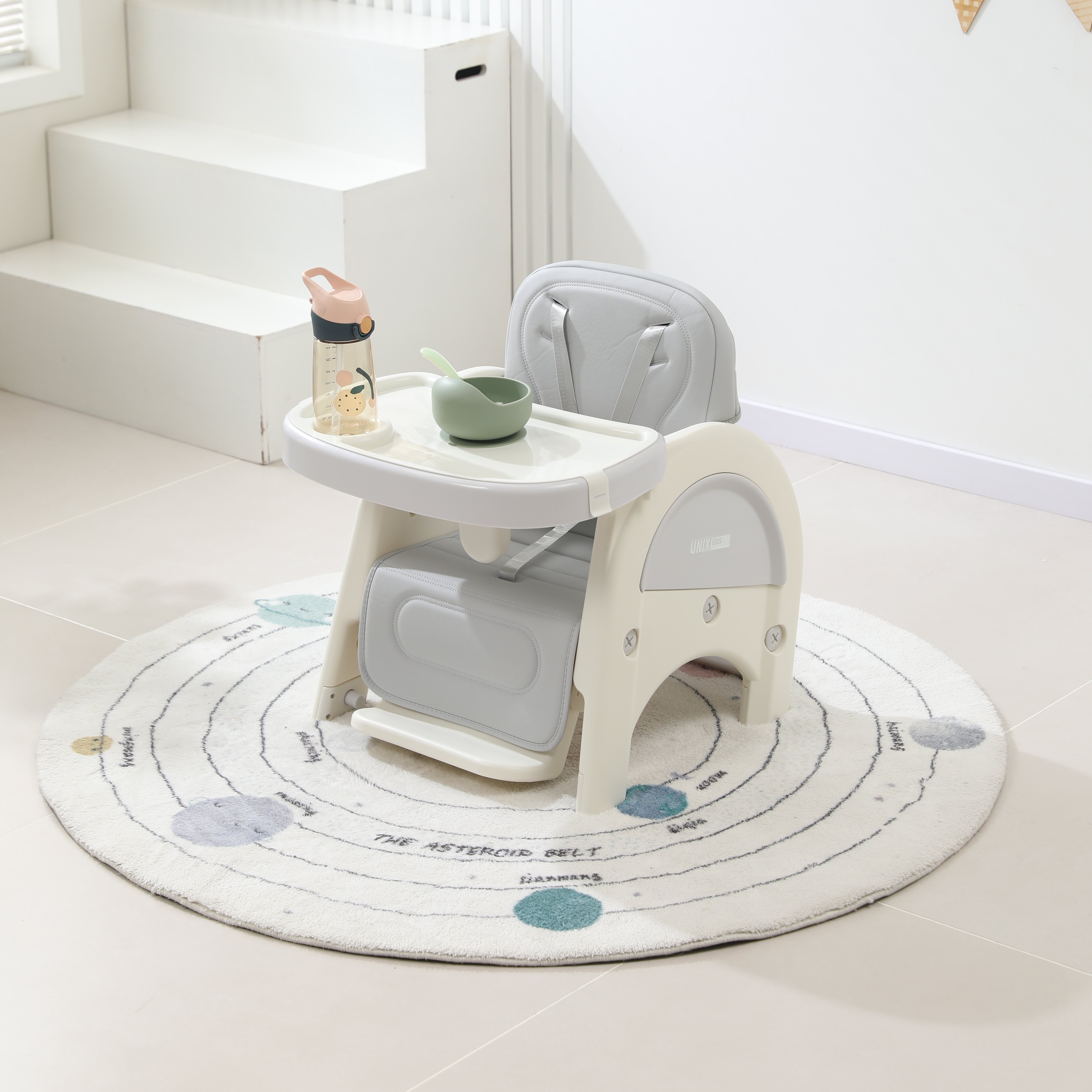 Стульчик для кормления UNIX Kids Cloud (3 in 1) Grey серый - фото 19