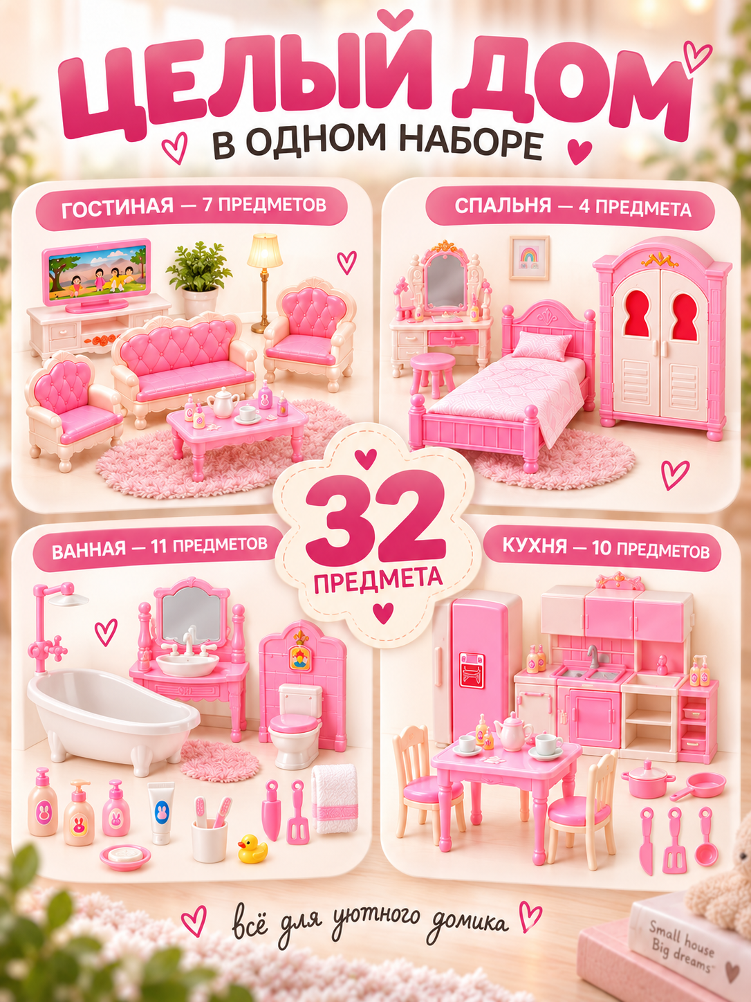 Домик для кукол MiniMinds с мебелью КукольныйДомик - фото 3