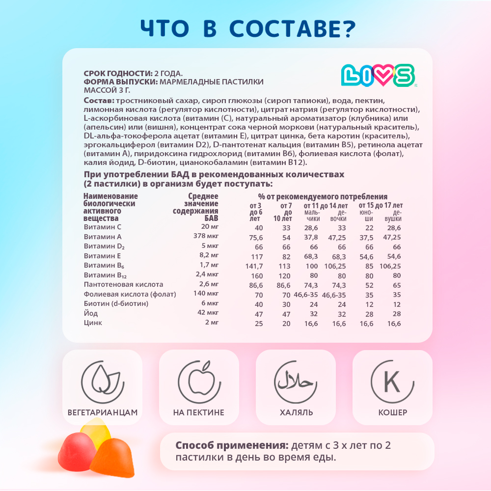 Комплекс витаминов LIVS Дети, женщины и мужчины - фото 11