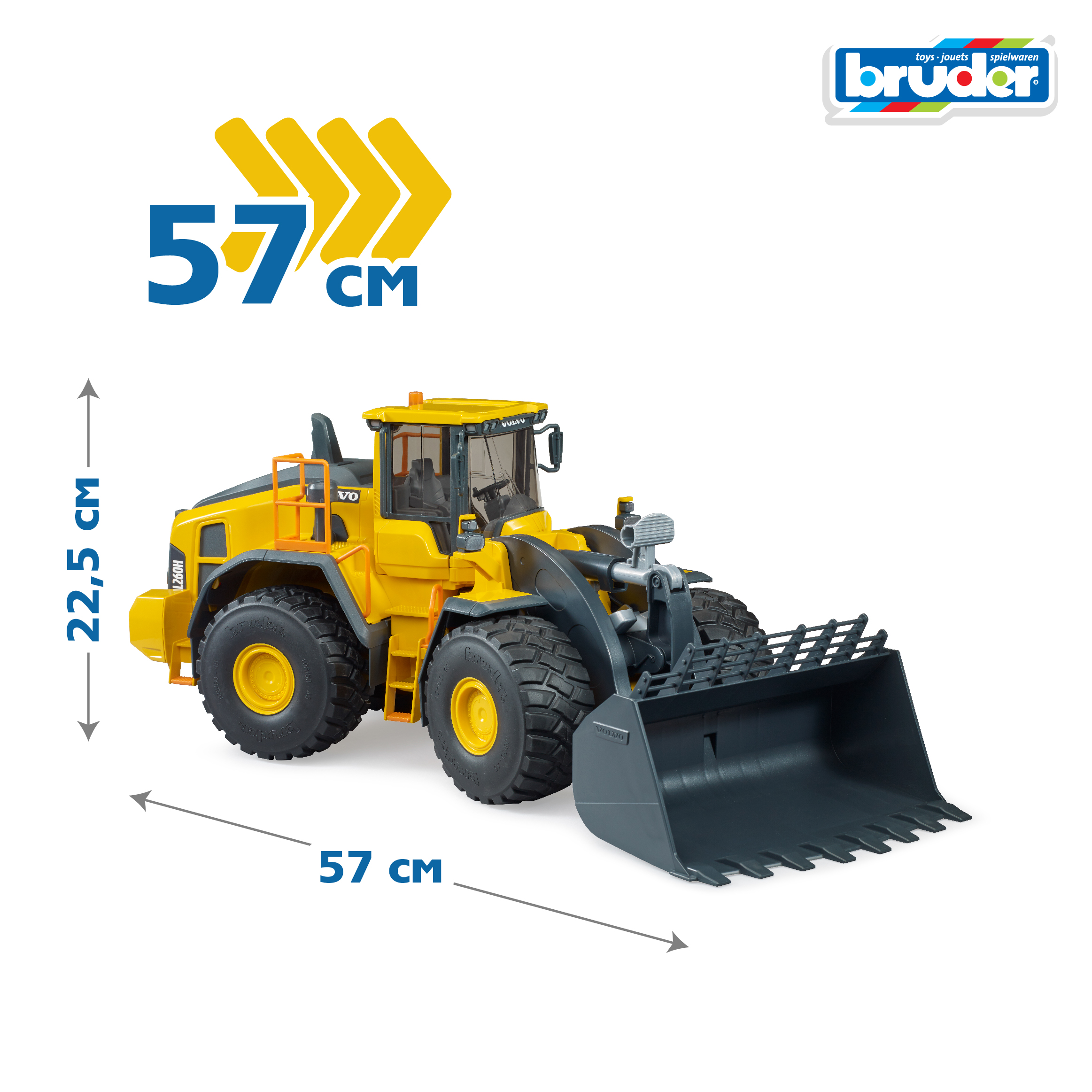 Погрузчик Bruder Volvo колёсный L260H 1:16 02-458 - фото 2