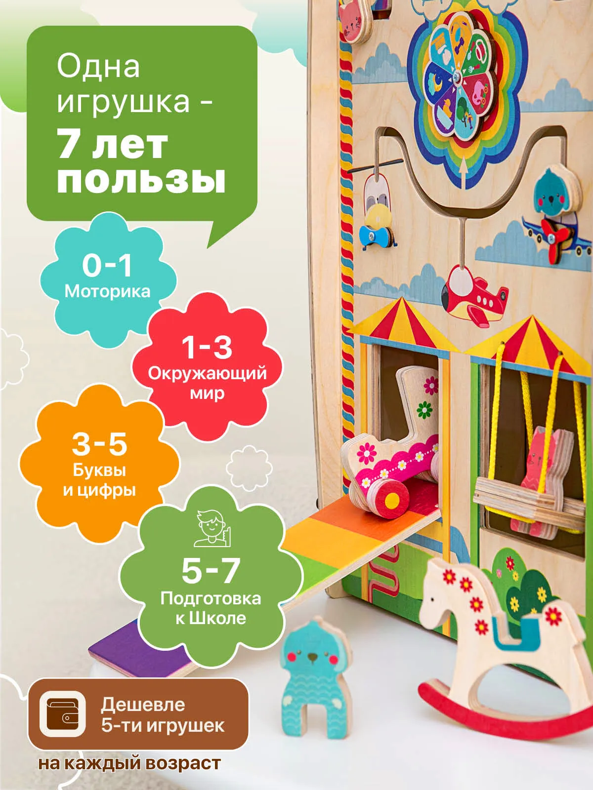 Игрушка ЛИГРИК бизиборд МусиБуси Огромный ДОМ - фото 3