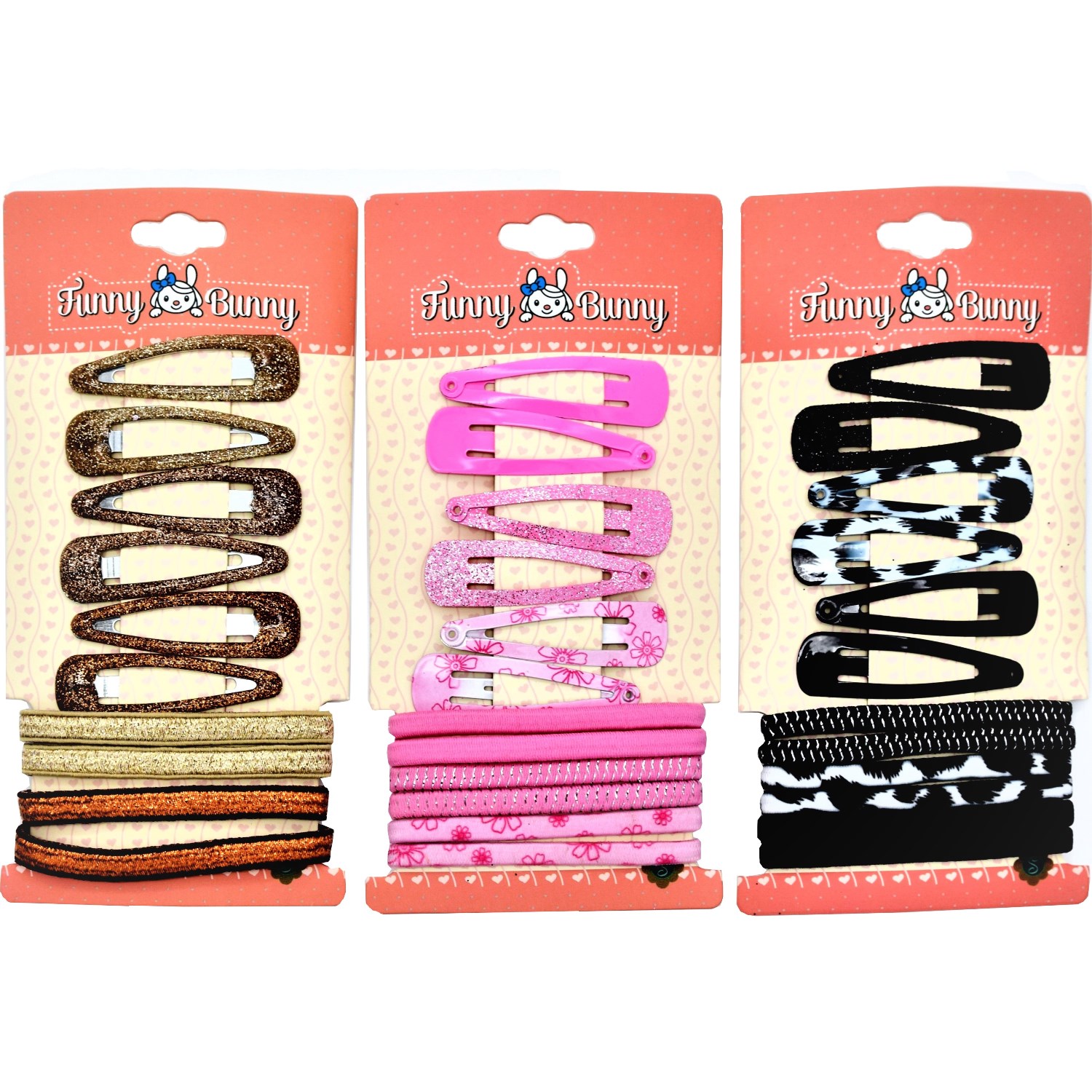 Изображение товара Набор аксессуаров FUNNY BUNNY резинки+невидимки в ассортименте