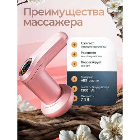 Массажер электрический антицеллюлитный CASTLELADY для похудения, массажер для тела и ног 5 насадок, лимфодренажный аппарат