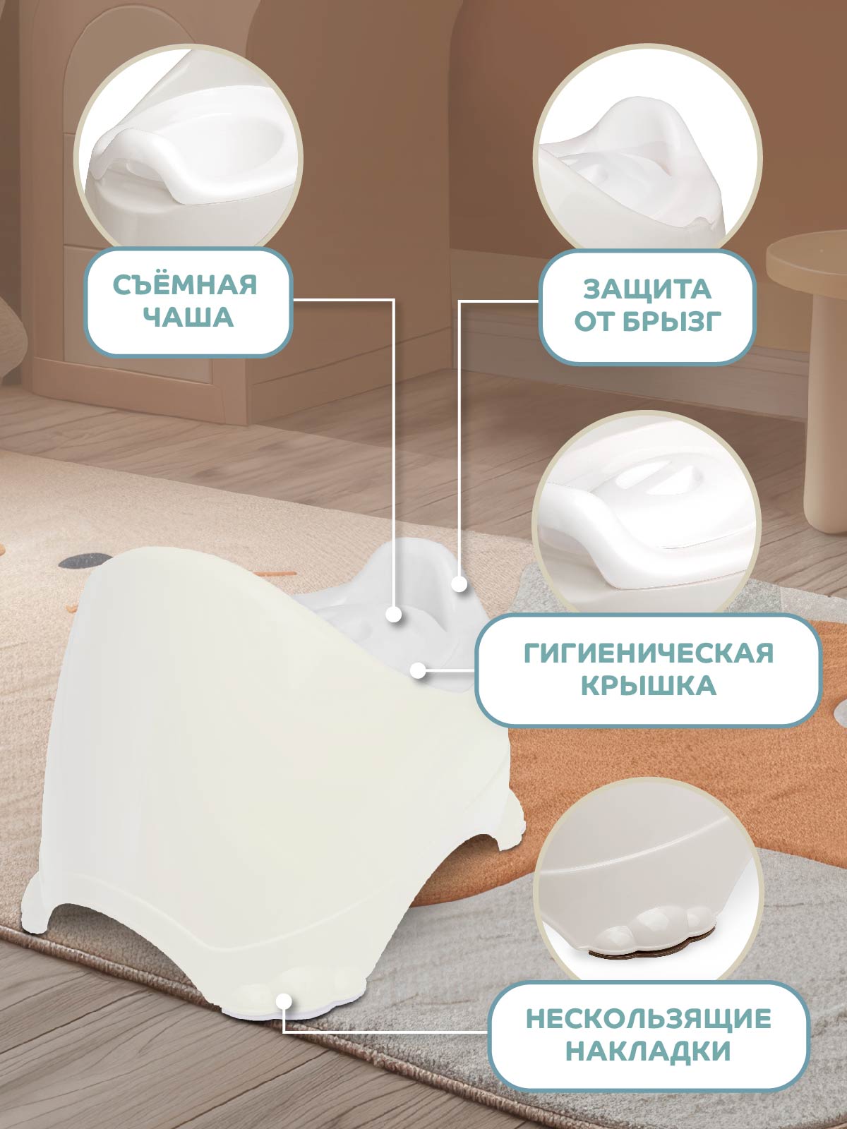 Горшок детский Компания Друзей анатомический с крышкой размер M - фото 3