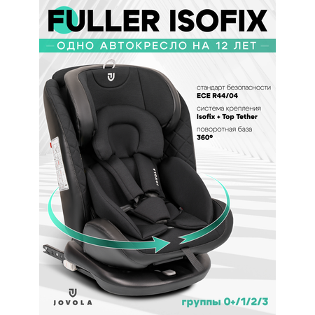Автокресло Indigo Fuller черный-черная кожа Isofix 0+/1/2/3 (0-36 кг) черный