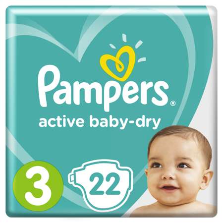 Подгузники Pampers Active Baby-Dry 3 (6-10 кг) 22 шт.