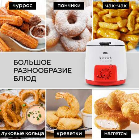 Фритюрница GFGRIL GFF-09 компактная со съемной корзиной и встроенной чашей