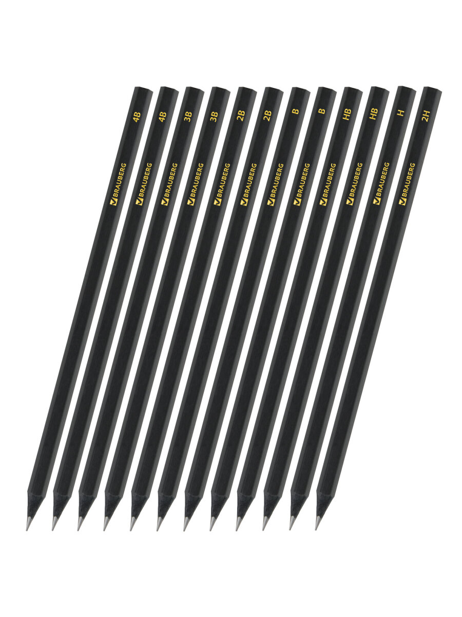 Карандаши чернографитные Brauberg 12 шт. - фото 7