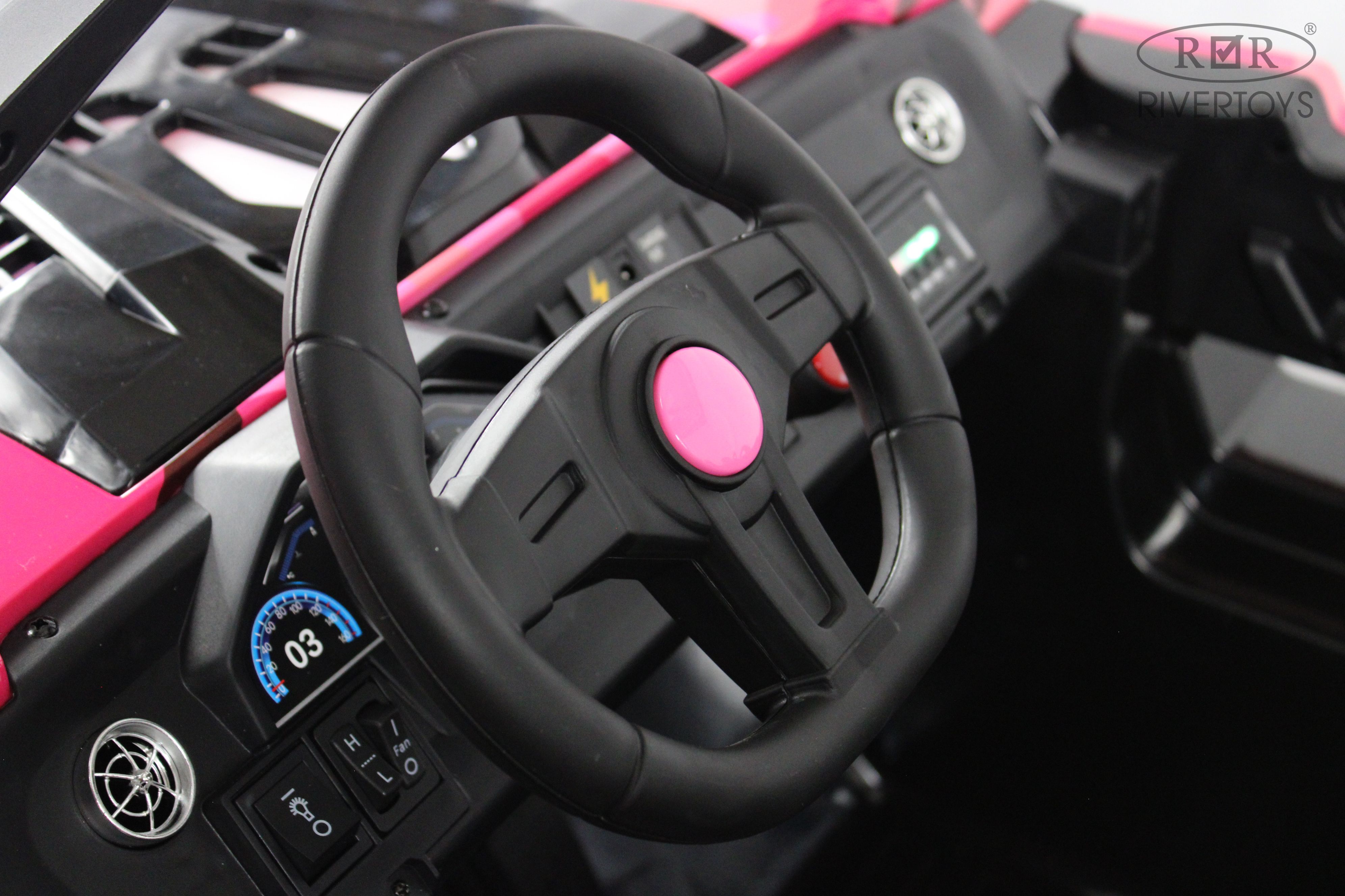 Электромобиль RIVERTOYS A707AA-LUX-NEW-PINK-CAMOUFLAGE С пультом ДУ - фото 13