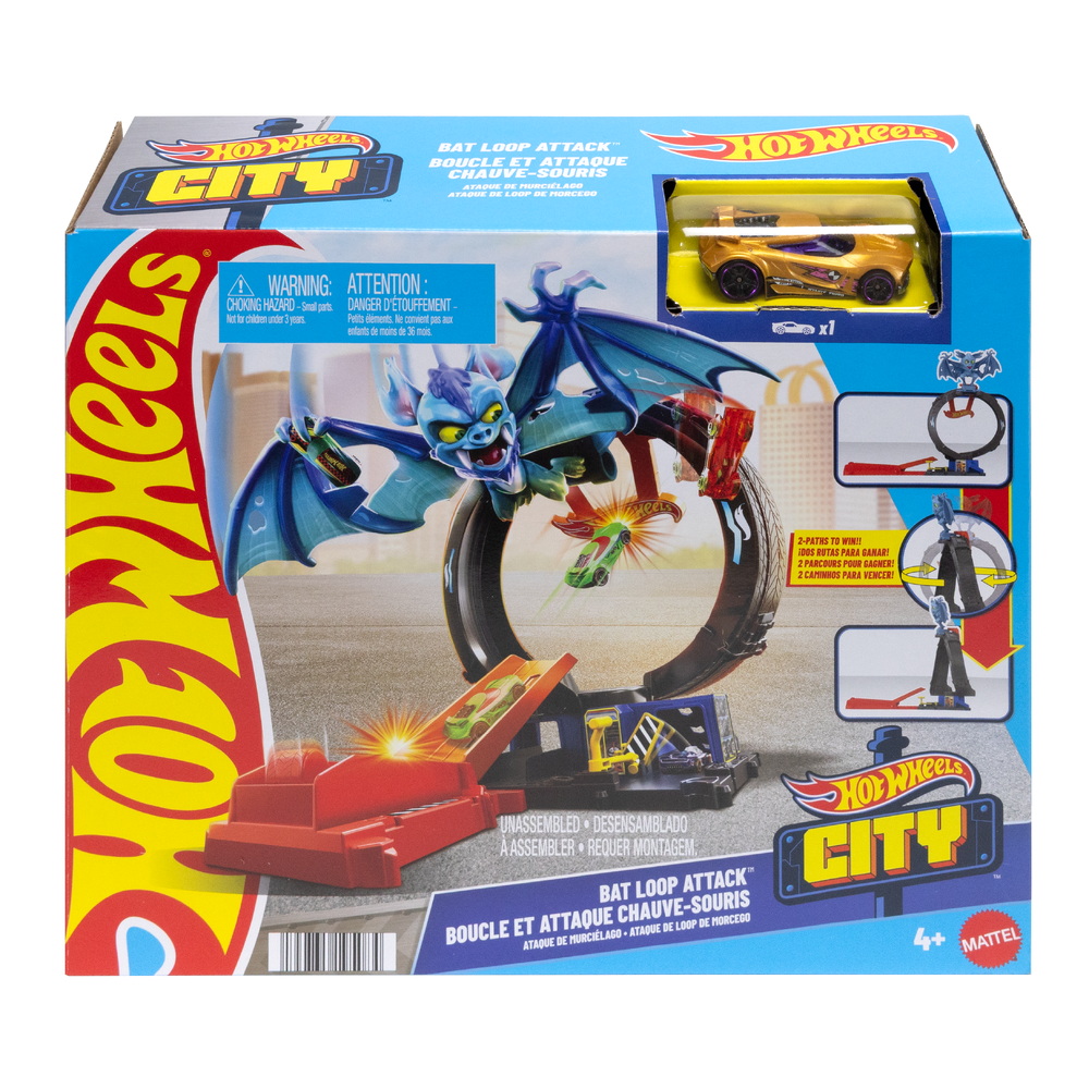 Трек Hot Wheels City Bat Loop Attack HTN78 - фото 1