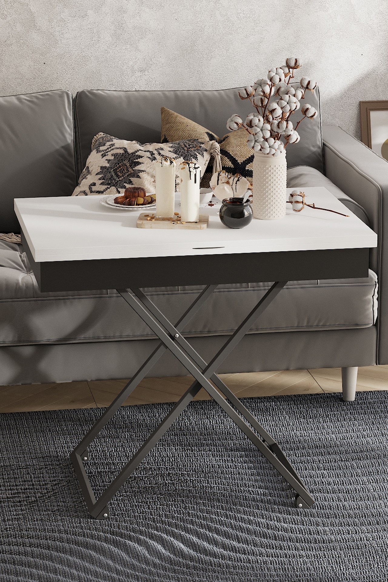 Стол-трансформер КАЛИФОРНИЯ МЕБЕЛЬ Андрэ Loft ЛДСП Белый Черный - фото 19