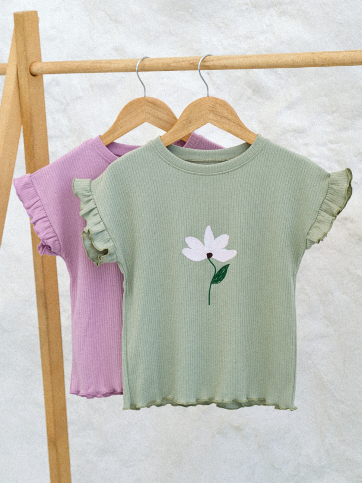 Футболка 2 шт Jelly Whale S25T05-2-FlwSage-Mauve - фото 2