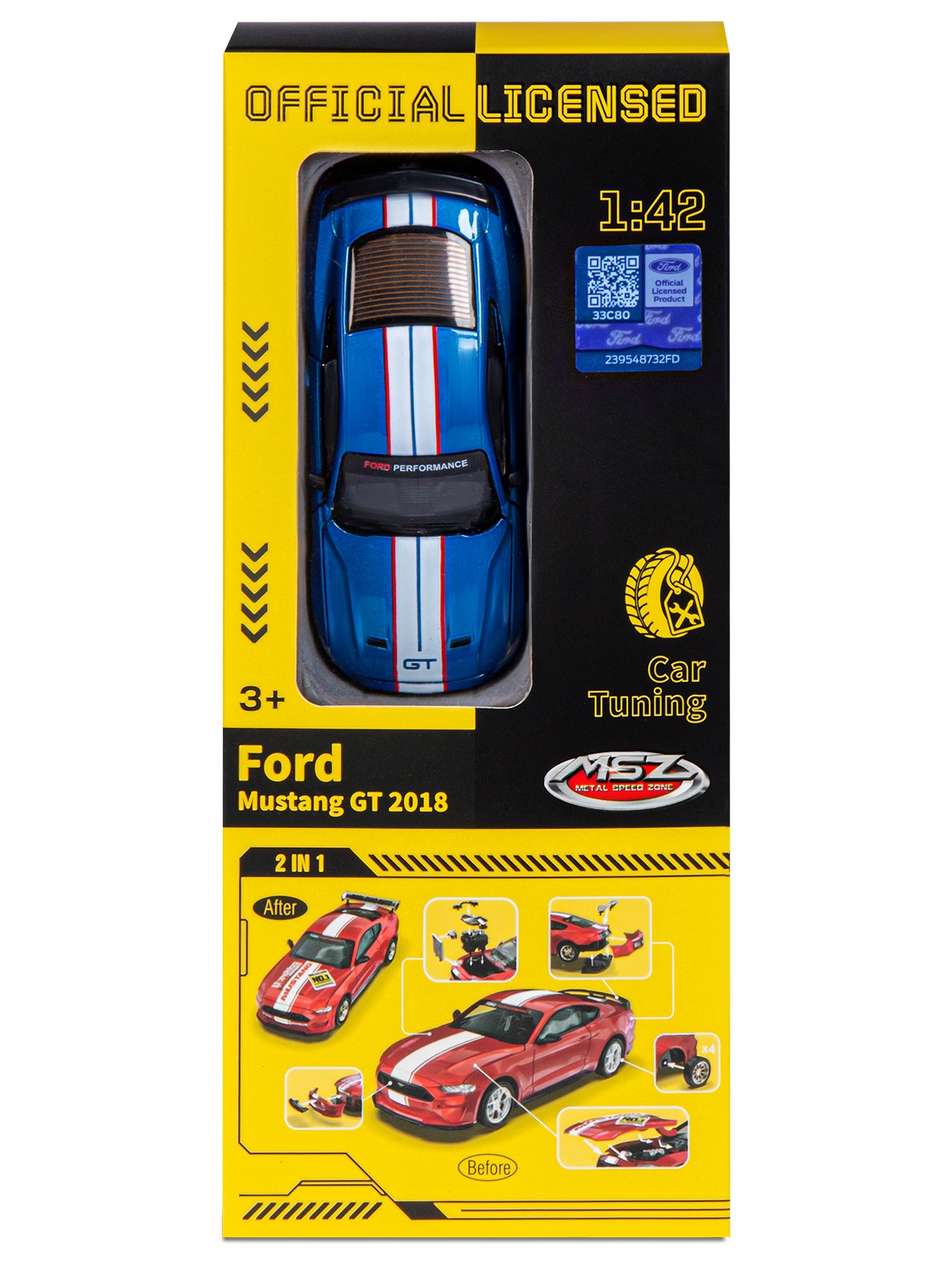 Автомобиль AUTODRIVE Ford Mustang Сборная модель 1:42 JB1251640 - фото 21