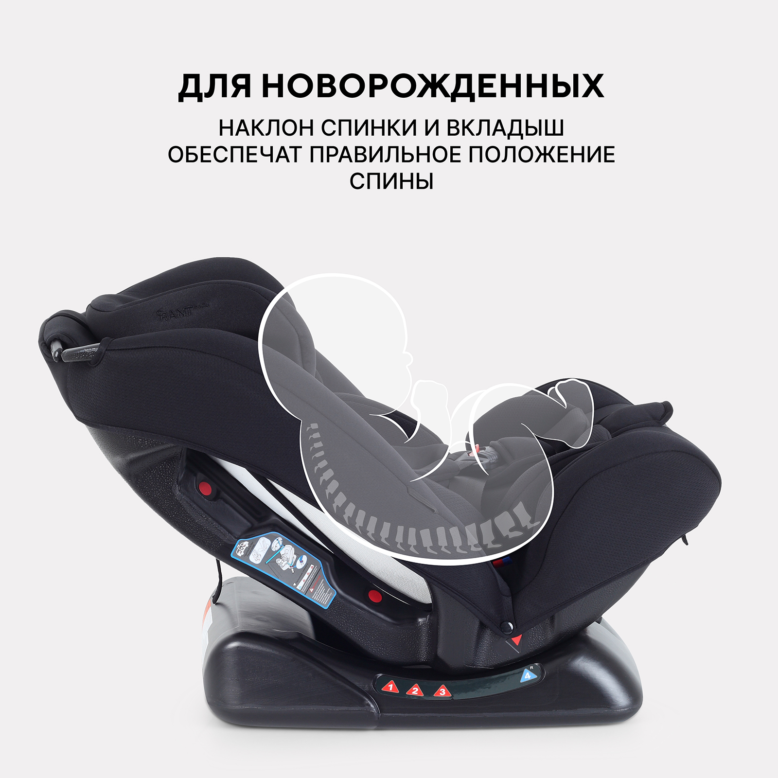 Автокресло Rant Basic Unity next 0+/1/2/3 (0-36 кг) черный - фото 3