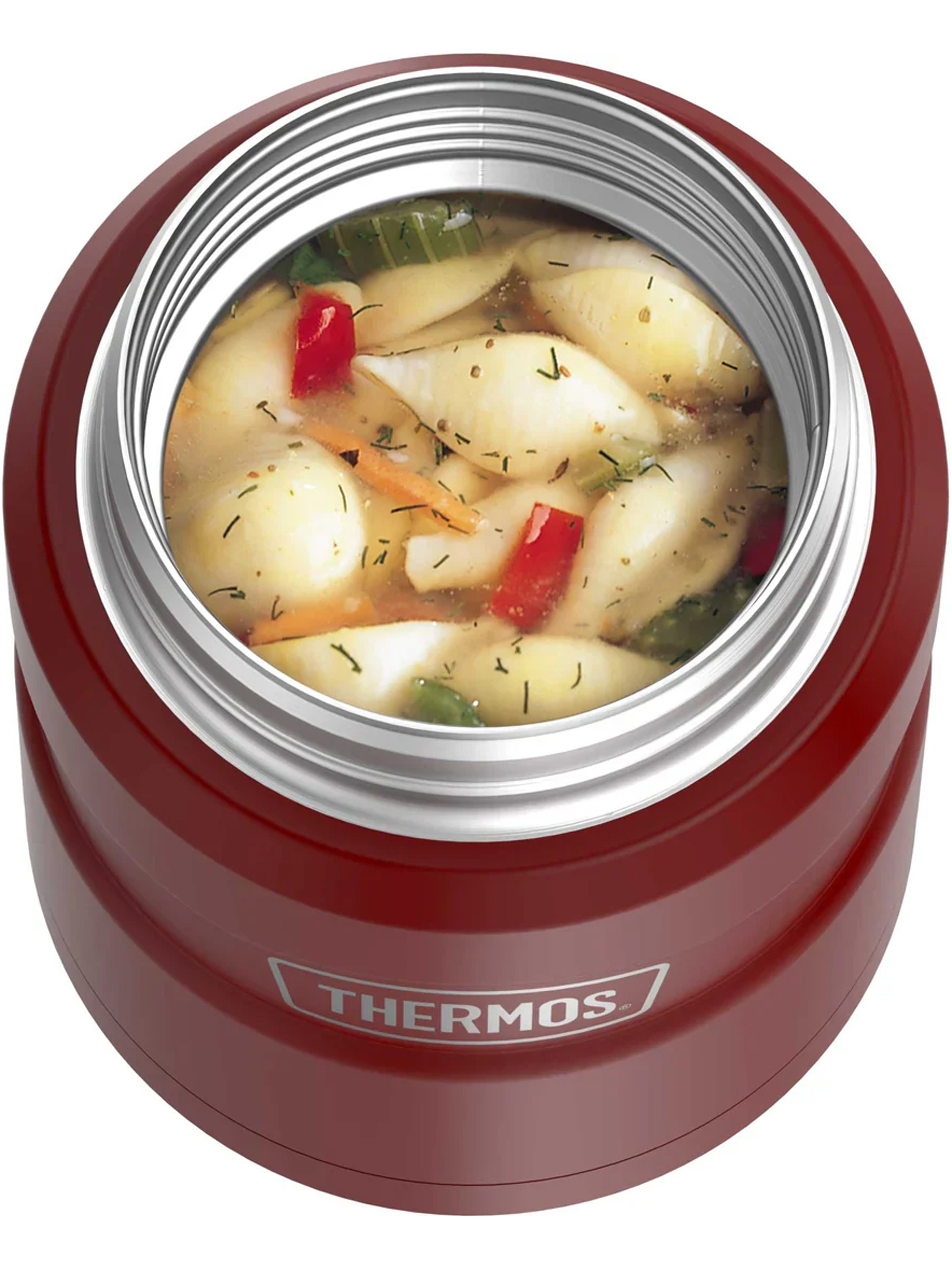 Термос для еды супа 470 мл с ложкой THERMOS KING-3000 кармино-красный – нержавеющая сталь герметичный тепло/холод 9/14 часов - фото 10