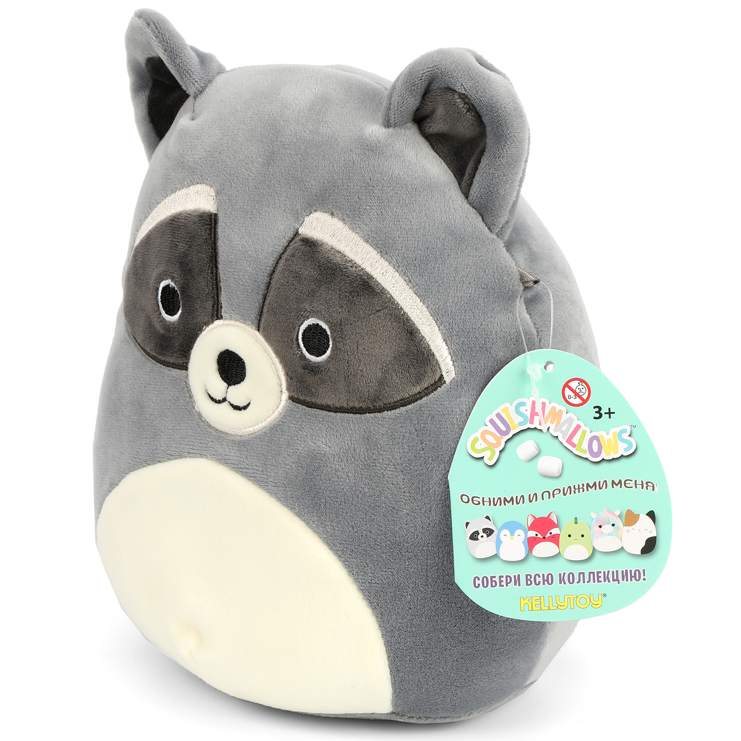 Мягкая игрушка Squishmallows енот 18.5 см - фото 2