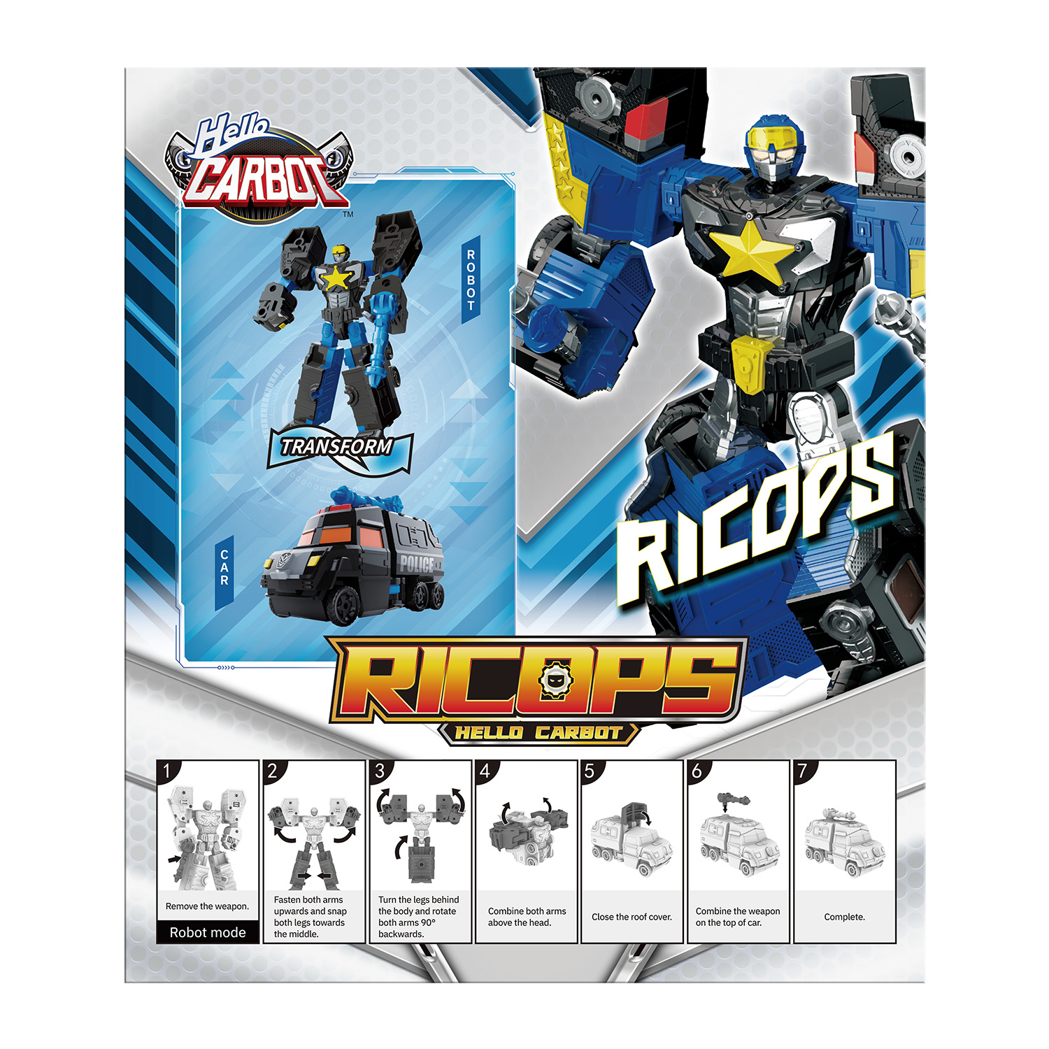 Игровой набор Hello Carbot Трансформер Ricops 16 см S7 - фото 15