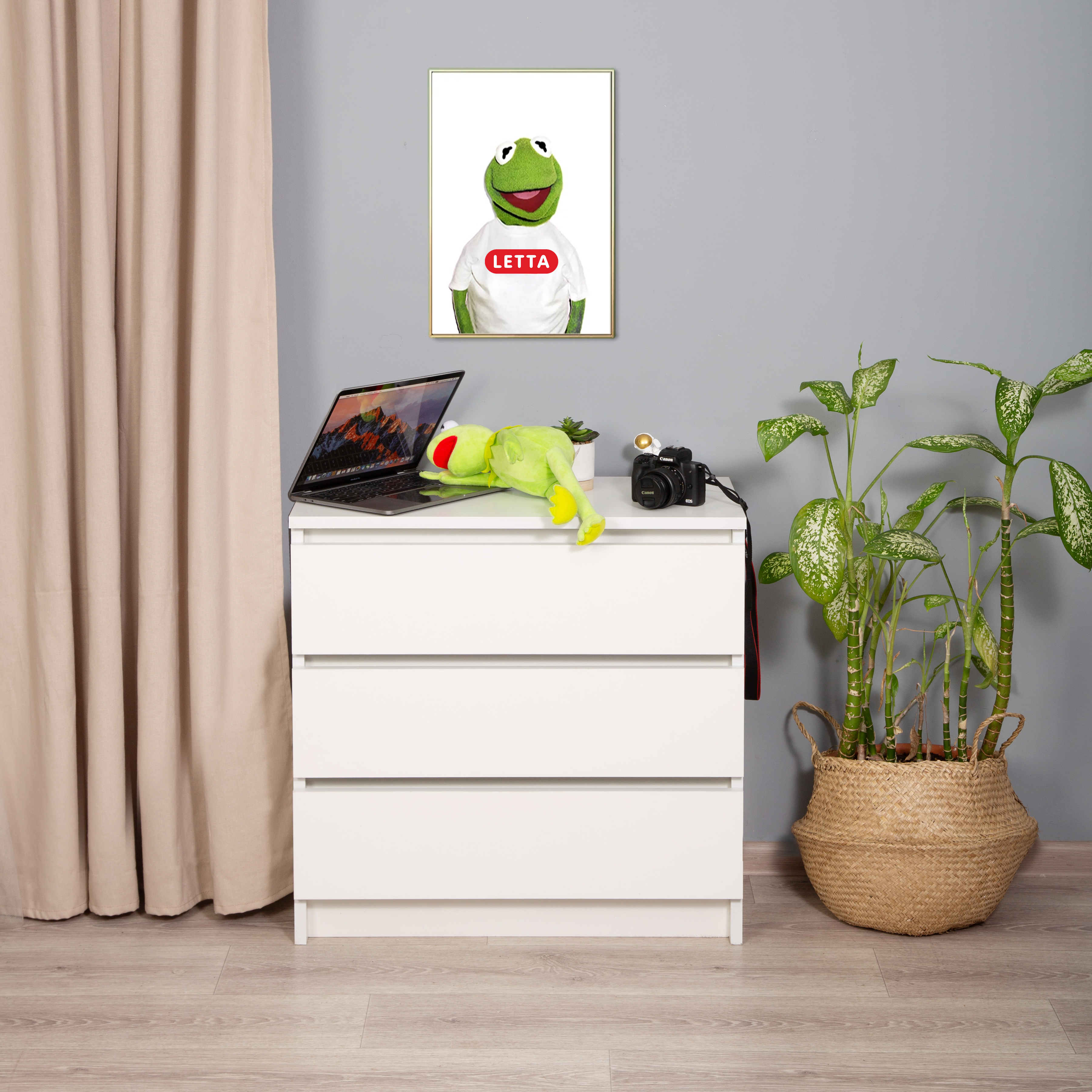 Комод LETTA City 3 ящика Цвет 18 Белый 700х675х354 - фото 8