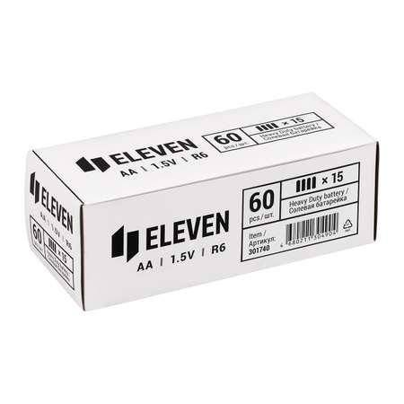 Батарейка Eleven AA солевая SB4 60 шт