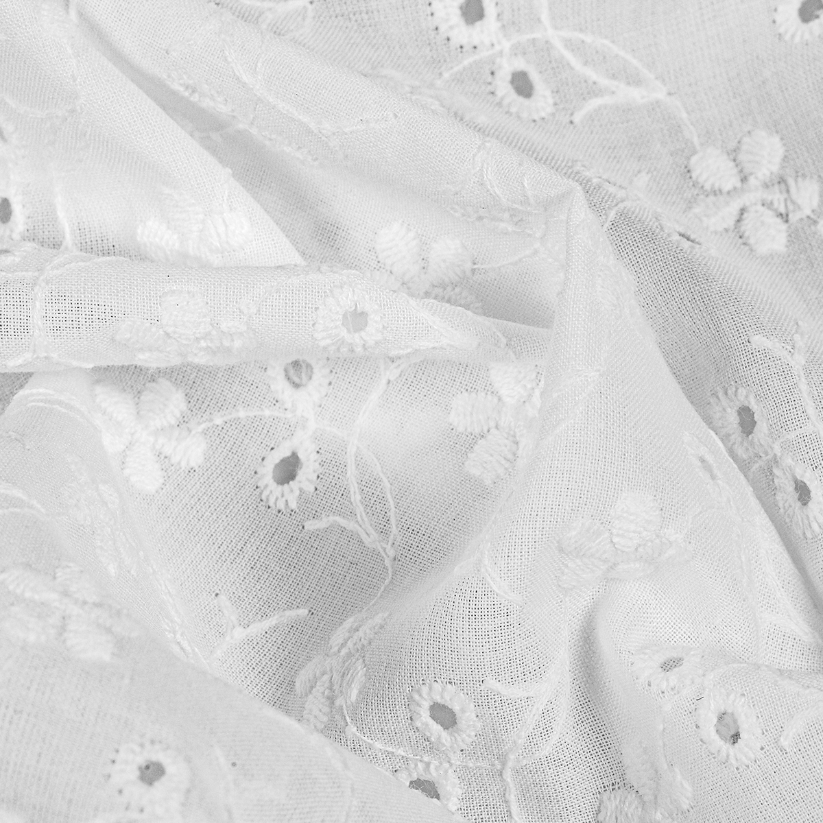 Ткань шитье на батисте TBY 1.5 х 2 м, цвет белый - фото 3