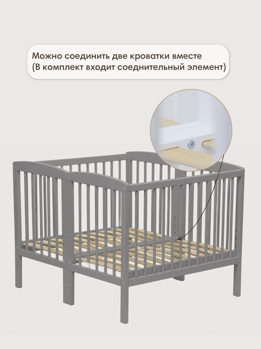 Детская кроватка OLANT BABY Sova Mini 90х50см, без маятника (серый) - фото 11