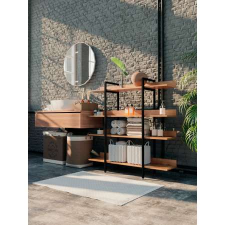 Стеллаж WoodSteel В стиле Лофт Chicago 116х116х30 см. Чёрный