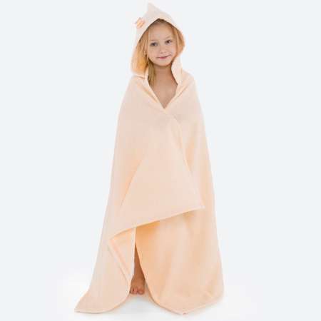 Полотенце с капюшоном BabyBunny Персиковое L
