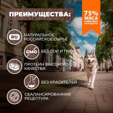 Корм для собак Родные корма жареха мясная по-двински 970г