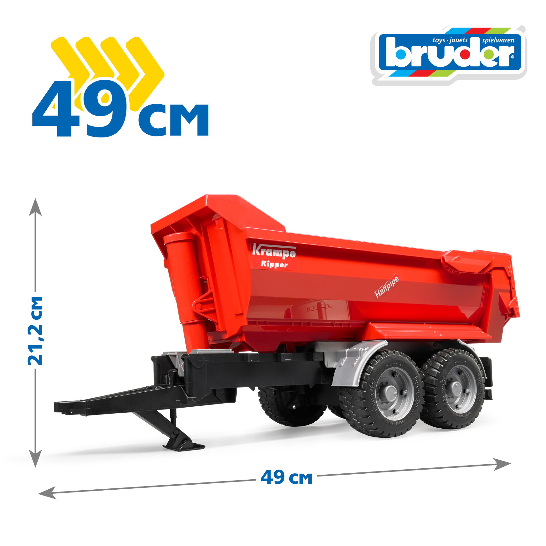 Прицеп Bruder Krampe Tandem-Halfpipe 1:16 02-225 - фото 2