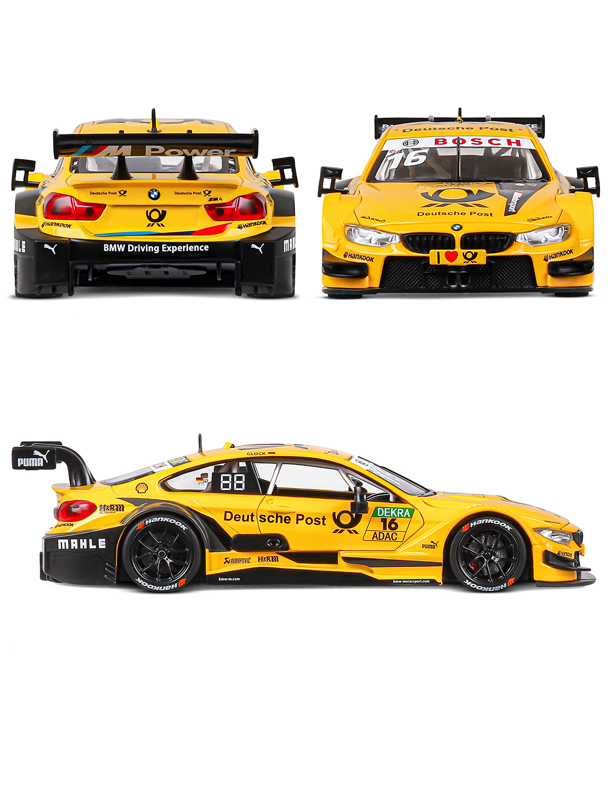 Автомобиль АВТОпанорама BMW M4 1:24 желтый JB1251194 - фото 5